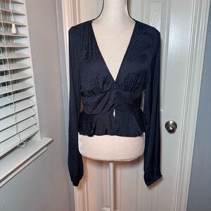 Tobi Peplum Button Top